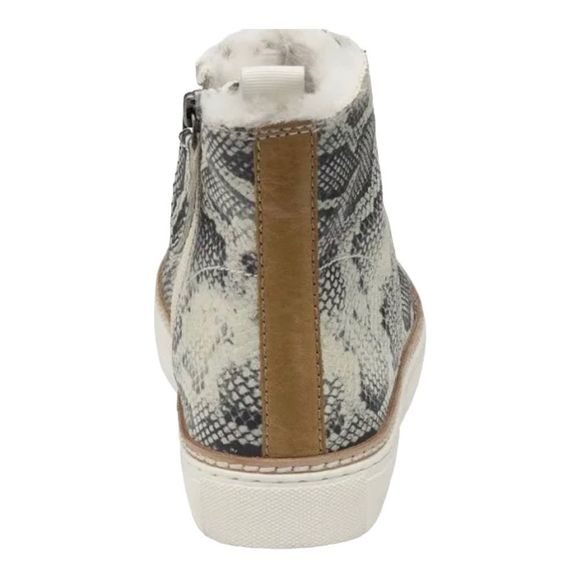 ❤️💗❤️ Johnston & Murphy CALLIE High Top Snake Print Leather Faux Fur Lined - Picture 3 of 9